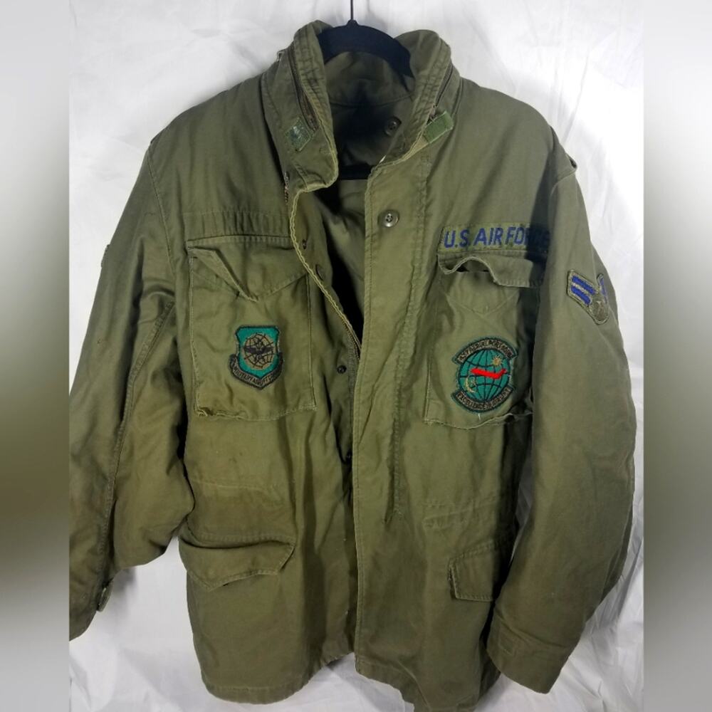 VTG military OD Green Cold Weather jacket, Small long